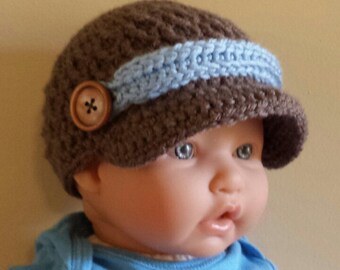 crochet newspaper hat free boy pattern Boy baby Newspaper Hat boy Newborn hat,