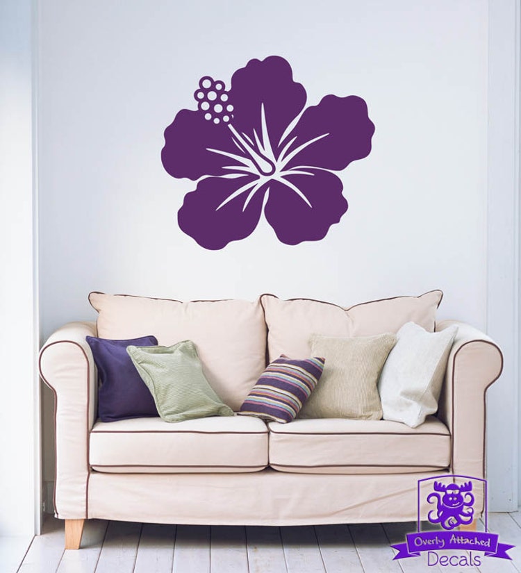 Hawaiian Flower Wall Decal by OverlyAttachedDecals on Etsy