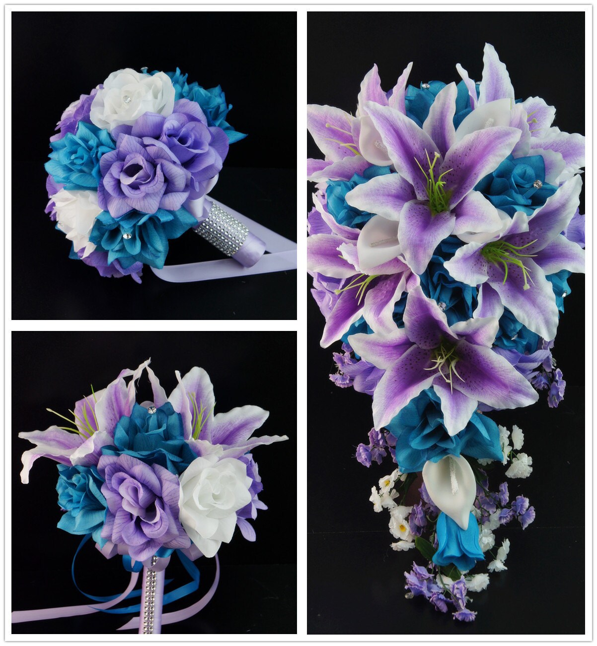 13pc wedding bridal party flowerTurquoise Malibu