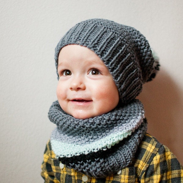 Kid's Knit Hat and Snood Set / Children's Hat and