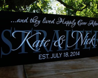 Personalized Wooden Sign, Family Established, Last Name Sign, Family Established Signs, Wedding Anniversary Gift, Wedding Established Sign