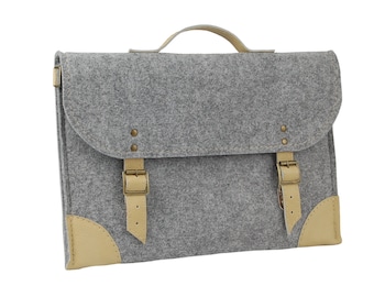 Felt Laptop bag 15 inch with pocket, sleeve, Macbook Pro 15 inch, Laptop case with belt shoulder