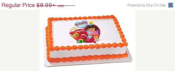 SUMMER SALE DORA-Birthday Hugs Edible Image Cake Topper Il_570xn
