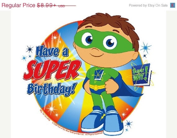 SUMMER SALE SUPER Why...Super Birthday Edible Image Cake Topper Il_570xn