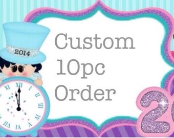 10pc- 1" flatbacks, pinbacks, magnets. Your choice.