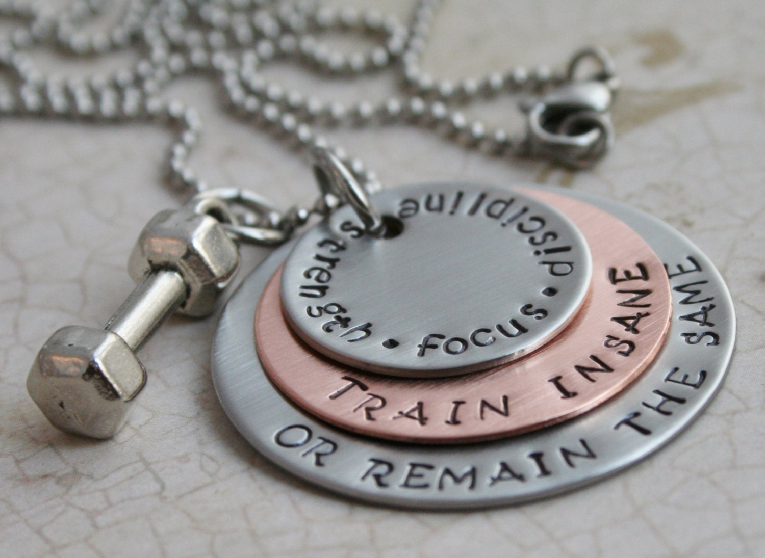 Fitness Jewelry Hand stamped Custom Stainless Steel