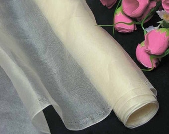 Silk Organza Fabric Ivory Pure Natural Silk Material for Wedding Bridal Dress (za45 X Yards /Meter or samples) Online for Sale