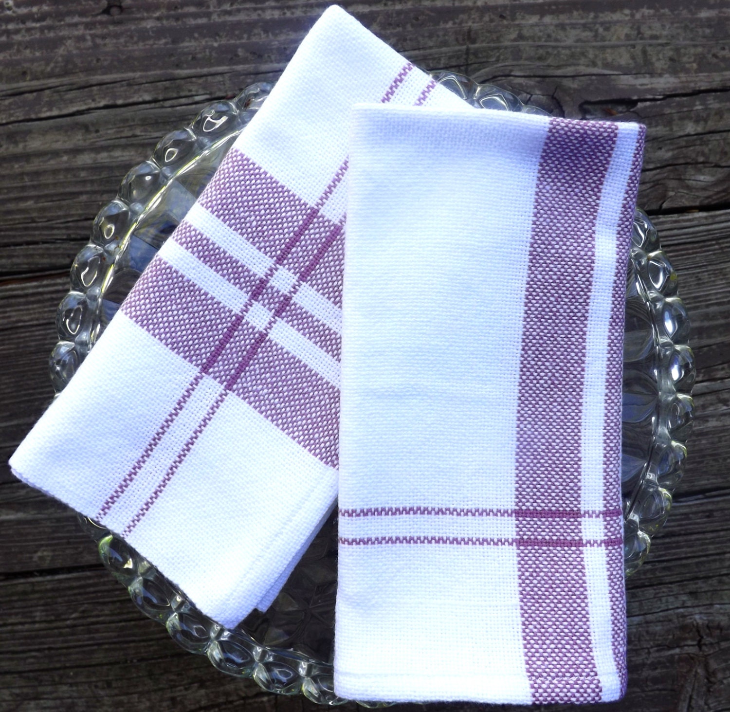 HandWoven Dinner Napkins in Mauve Set of Two Formal Size