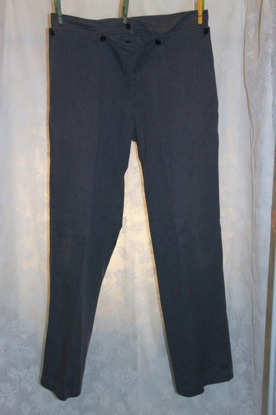 Homemade Amish/Mennonite/Plain Men's Grey Broadfall Pants, 38/33