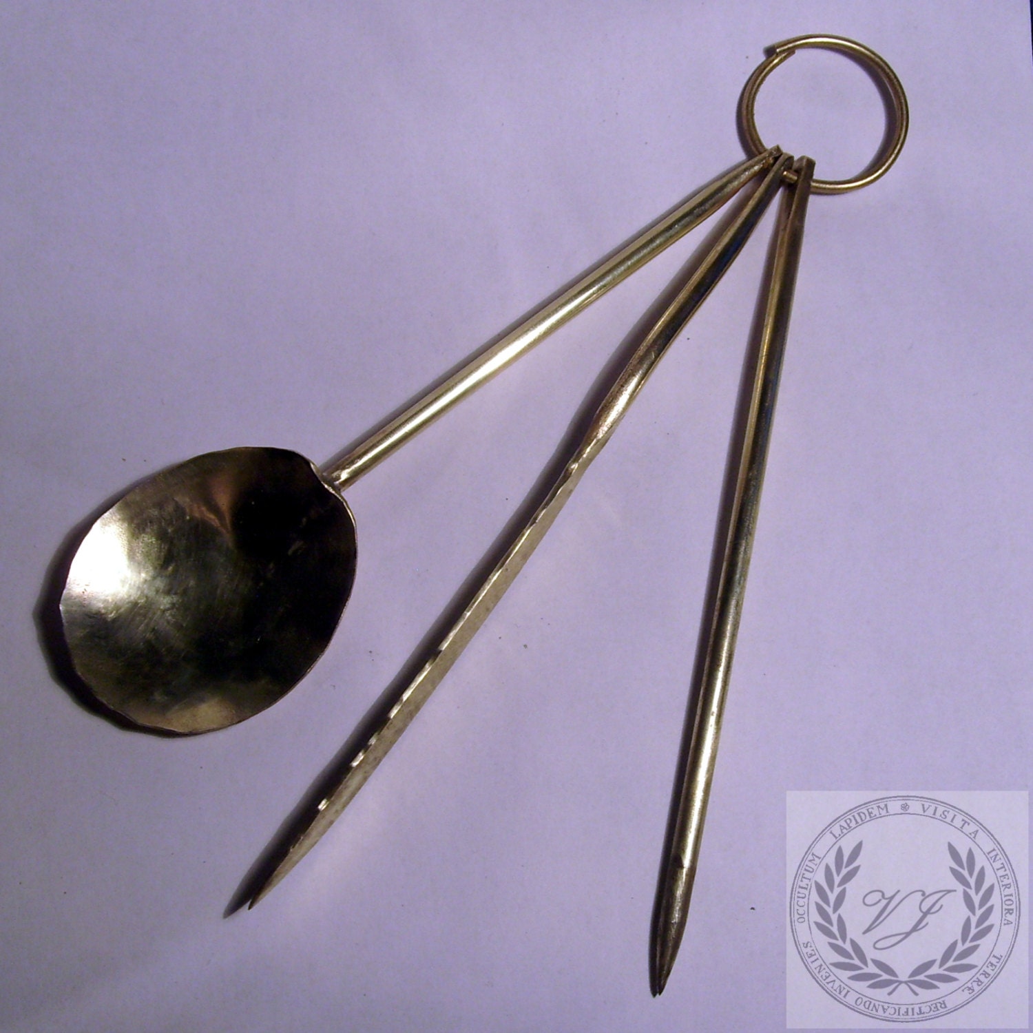 Exquisite Medieval Brass Eating Utensil Set