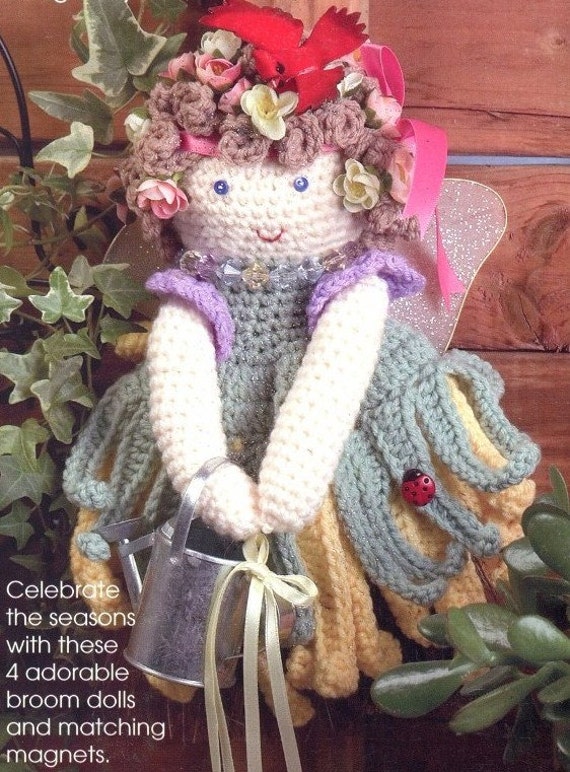 Crochet ADORABLE Mini BROOM DOLLS & Matching by KenyonBooks