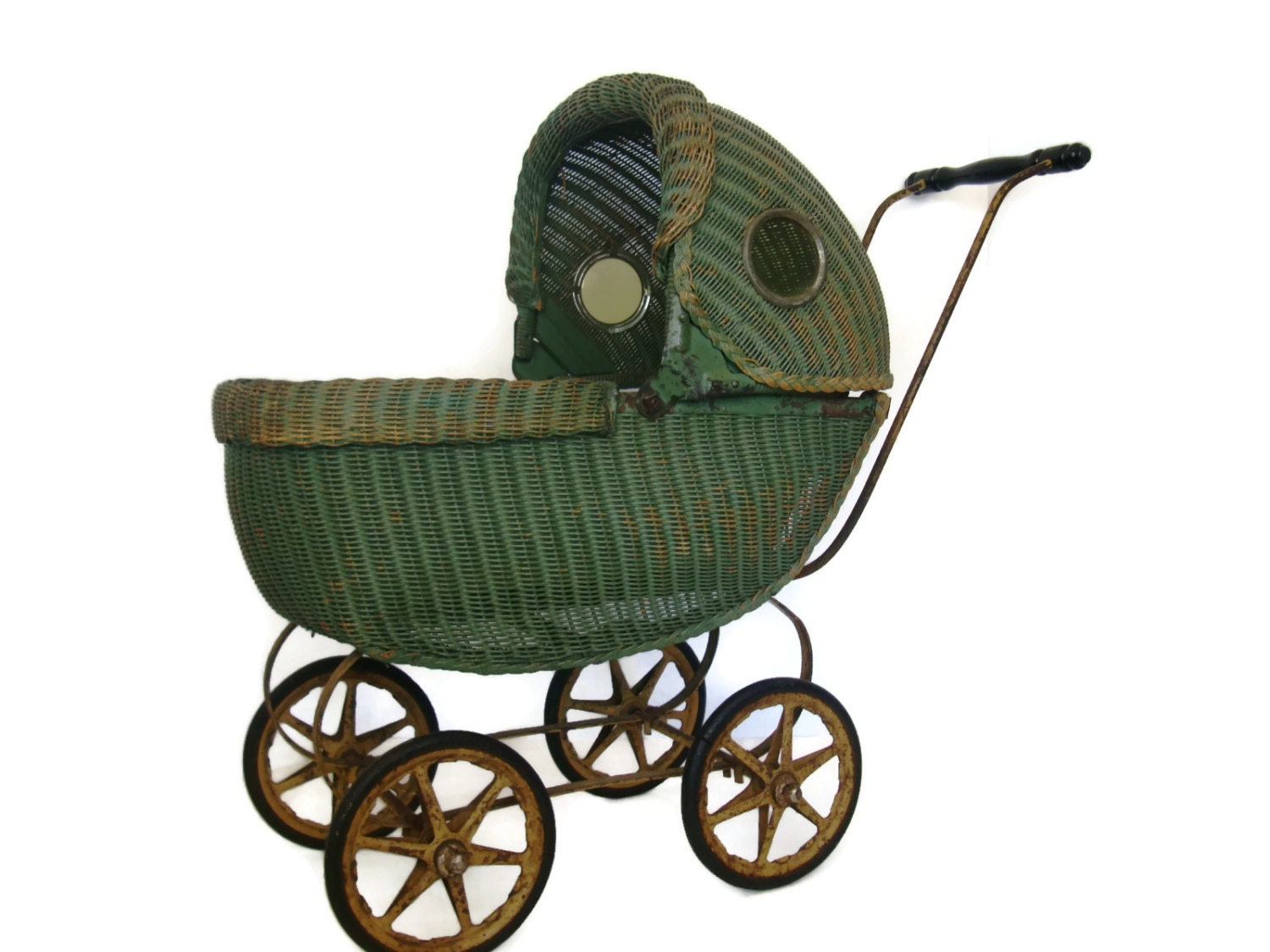 antique wicker dolls pram