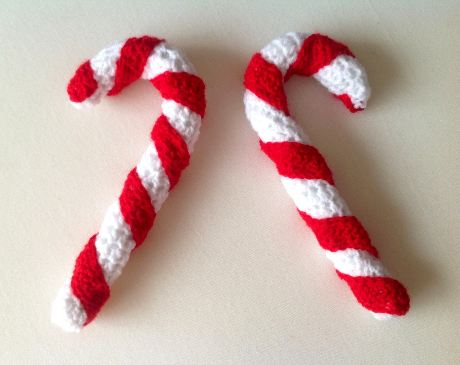 Crochet candy cane Christmas decoration giant candy cane