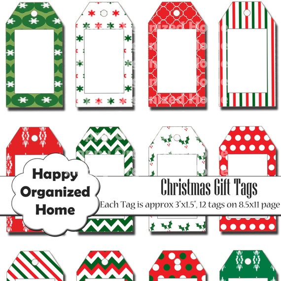 Printable Digital Christmas Gift Tags by HappyOrganizedHome