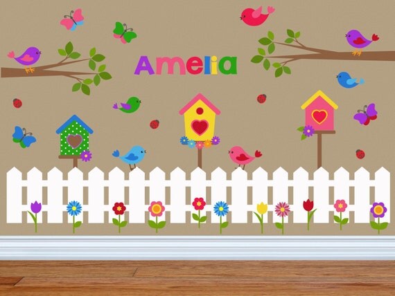 for little girl decals wall room Room  Girls Birdhouse  Decals Little Wall for Birds