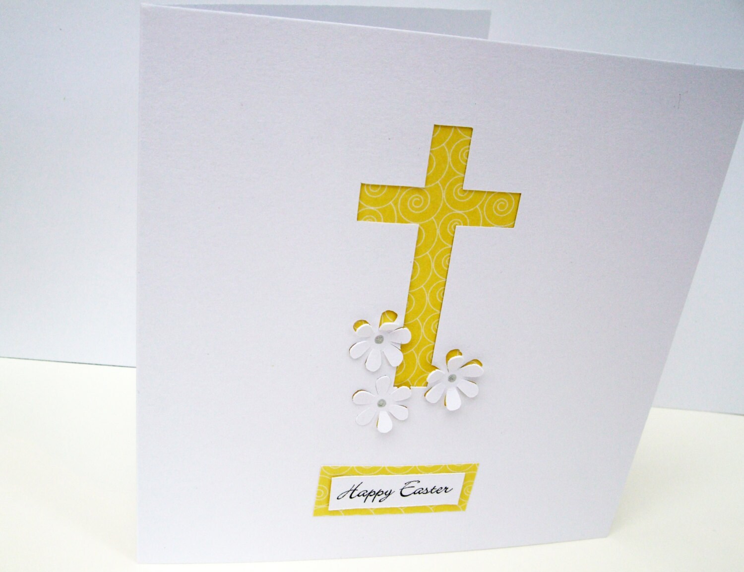 Easter Card Religious Easter Card Easter Cross Paper Cut