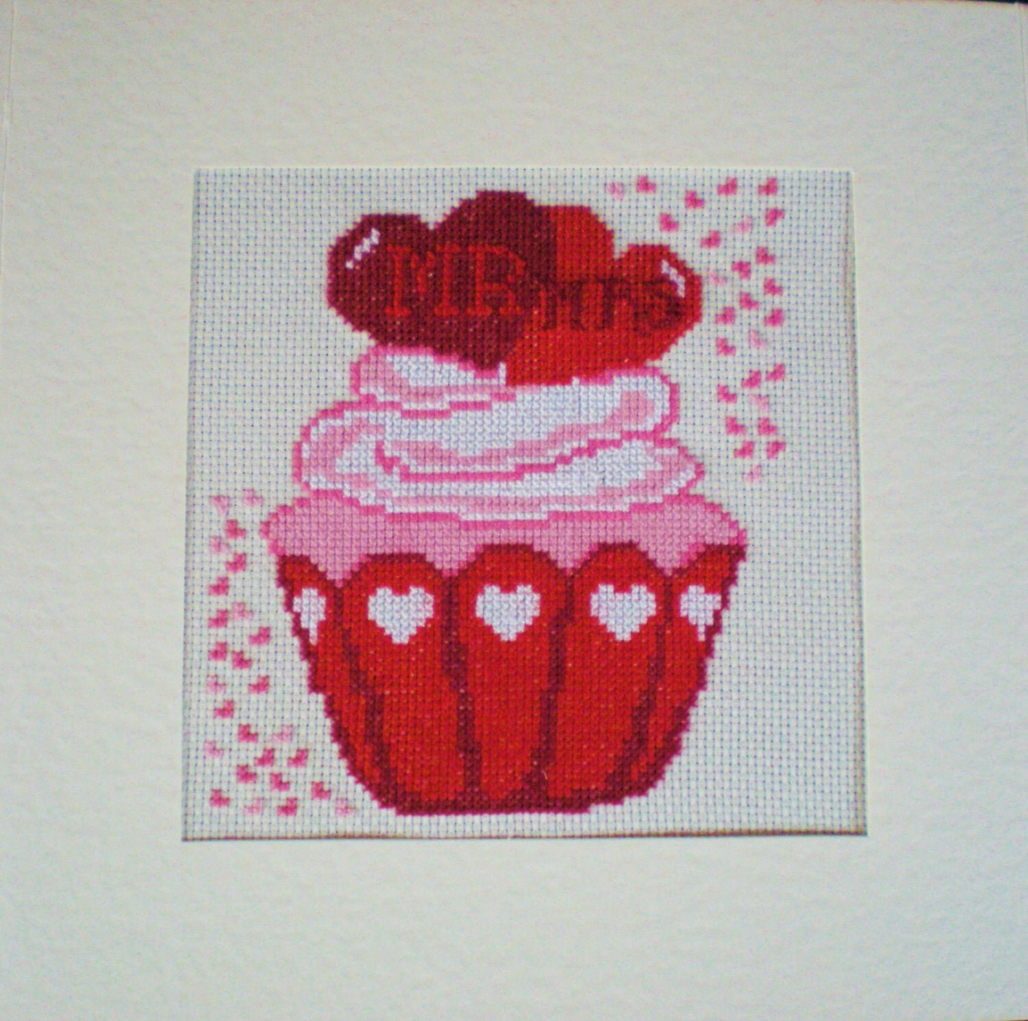 Wedding Card Counted Cross Stitch Kit Cupcake Design