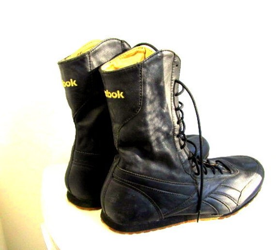 reebok black boxing boots