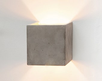 Concrete wall lamp [B3] indirect lighting silver square rare designer lamp