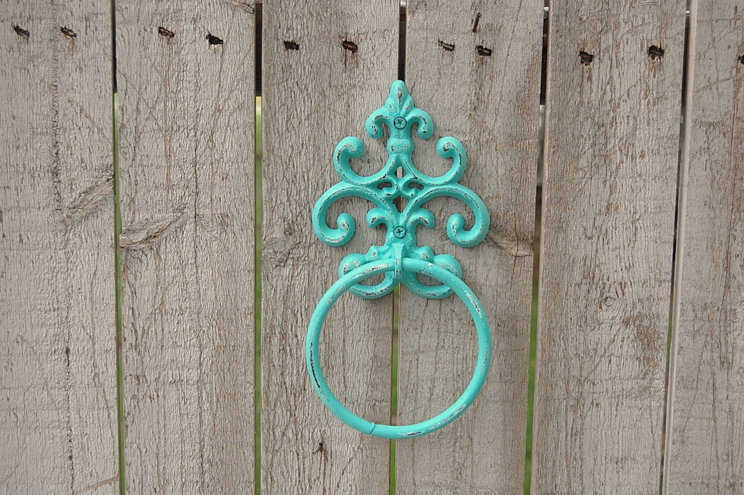 Towel Holder Shabby Chic Turquoise Blue Aqua Hand