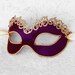 Reserved Listing For Martha - Deep Purple And Gold Masquerade Mask With Rhinestones