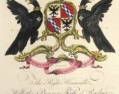 Edmonson Folio Heraldry Engraving COA William Bouverie Earl Radnor 1700's 18th C