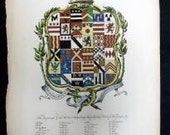 Edmonson Folio Crests & Quarterings Engraving Hastings Huntingdon 1700s COA