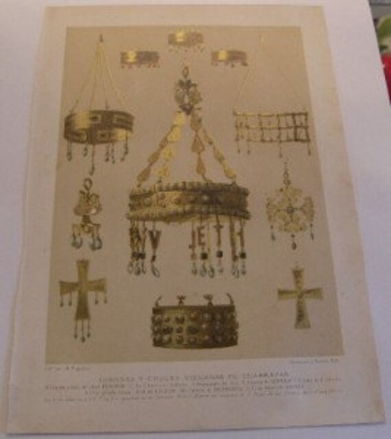 Arte Espanol Treasures Of GUARRAZAR Lithograph 1880