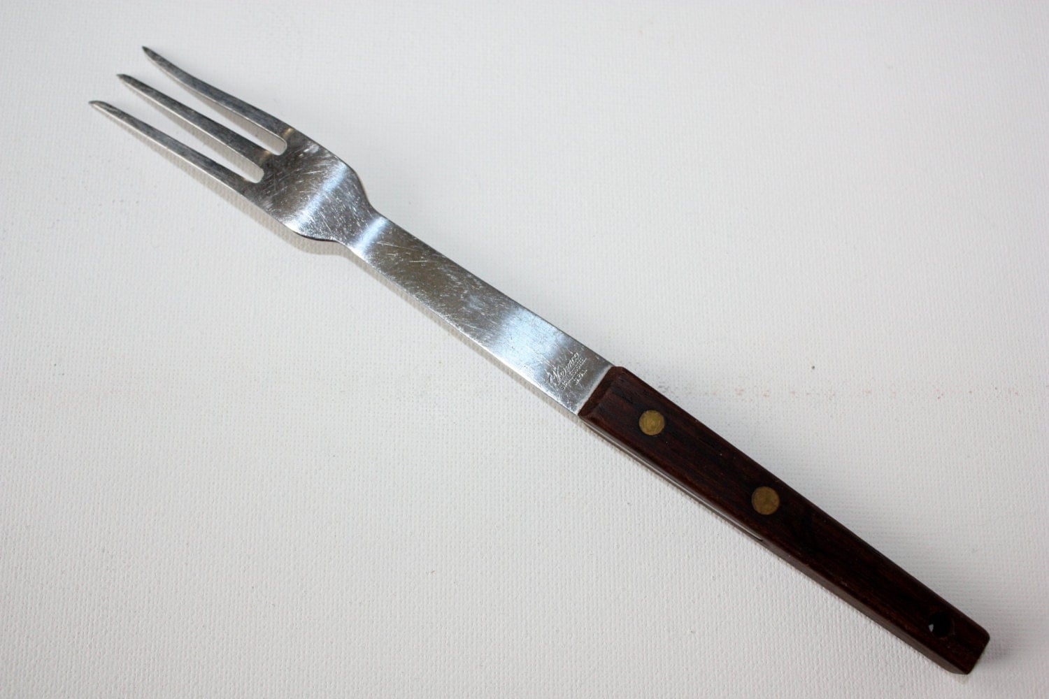 Vintage Vernco Stainless Steel Granny ForkWood