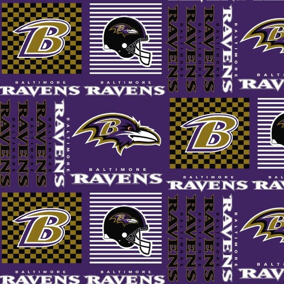 BALTIMORE RAVENS NFL Cotton Fabric By The Yard Sports Team