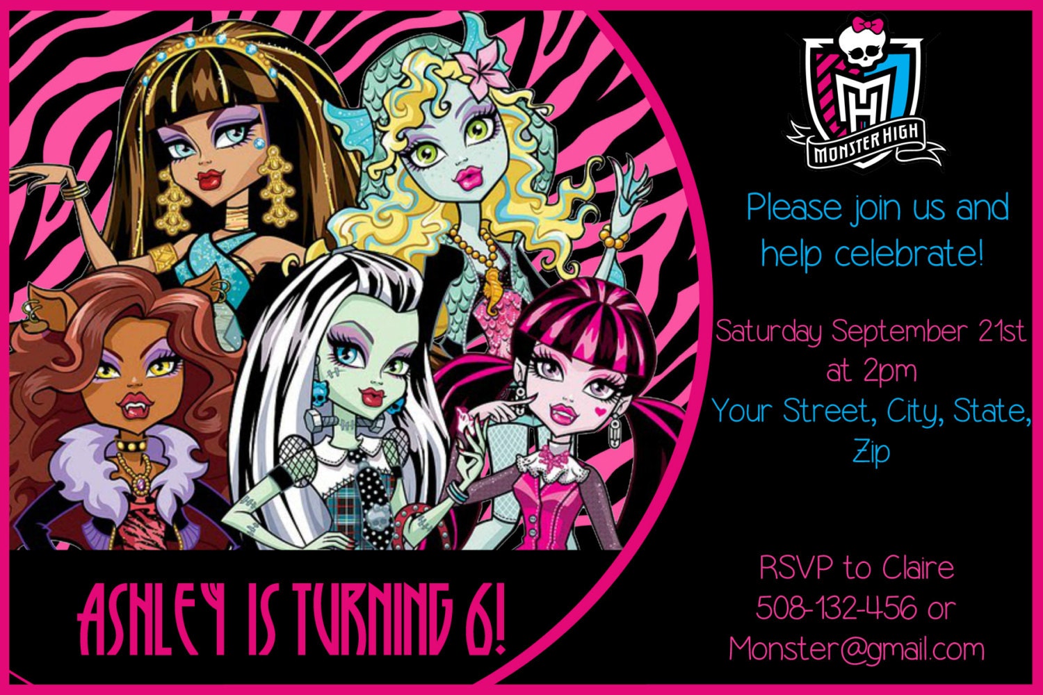 Invitation Monster High 5