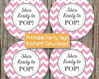 Ready to Pop Printable Baby Shower Stickers Party Favor Baby Shower diy ...