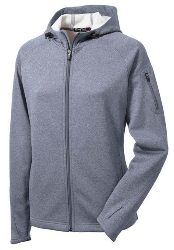 Monogrammed FullZip Hoodie Thumb Hole Sleeves Navy