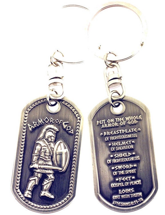 Armor of God Brushed Steel Keychain SKU KC115 by RescueTees