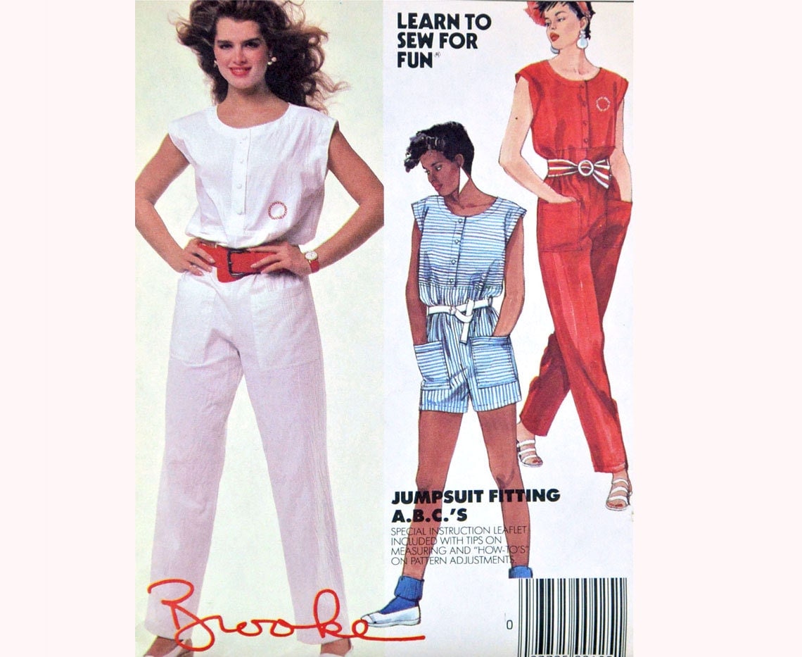 Vintage 80s Womens Jumpsuit Pattern / One Piece Jumpsuit