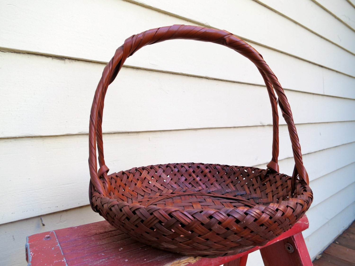 Vintage Antique Japanese Basket Ikebana Flower by RedRoofCottage