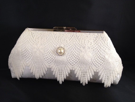 white ivory clutch bag