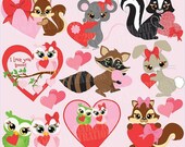 80% OFF Valentine critters clipart, commercial use, vector graphics, digital clip art, digital images - Amb-337 Il_170x135