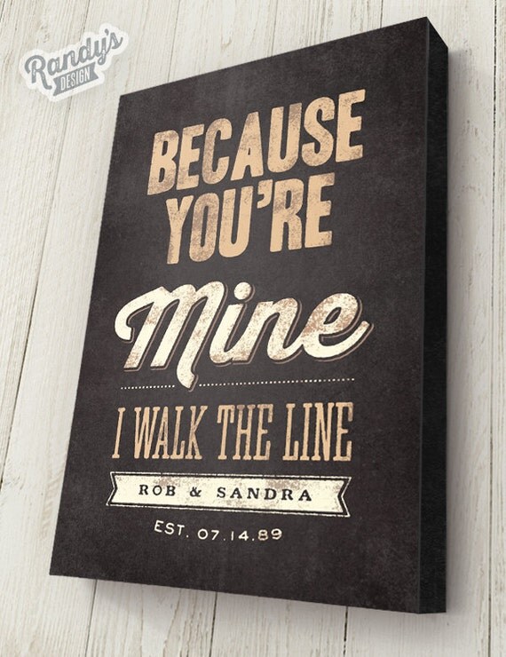 Custom Song Lyrics Johnny Cash Quote Walk the Line Canvas