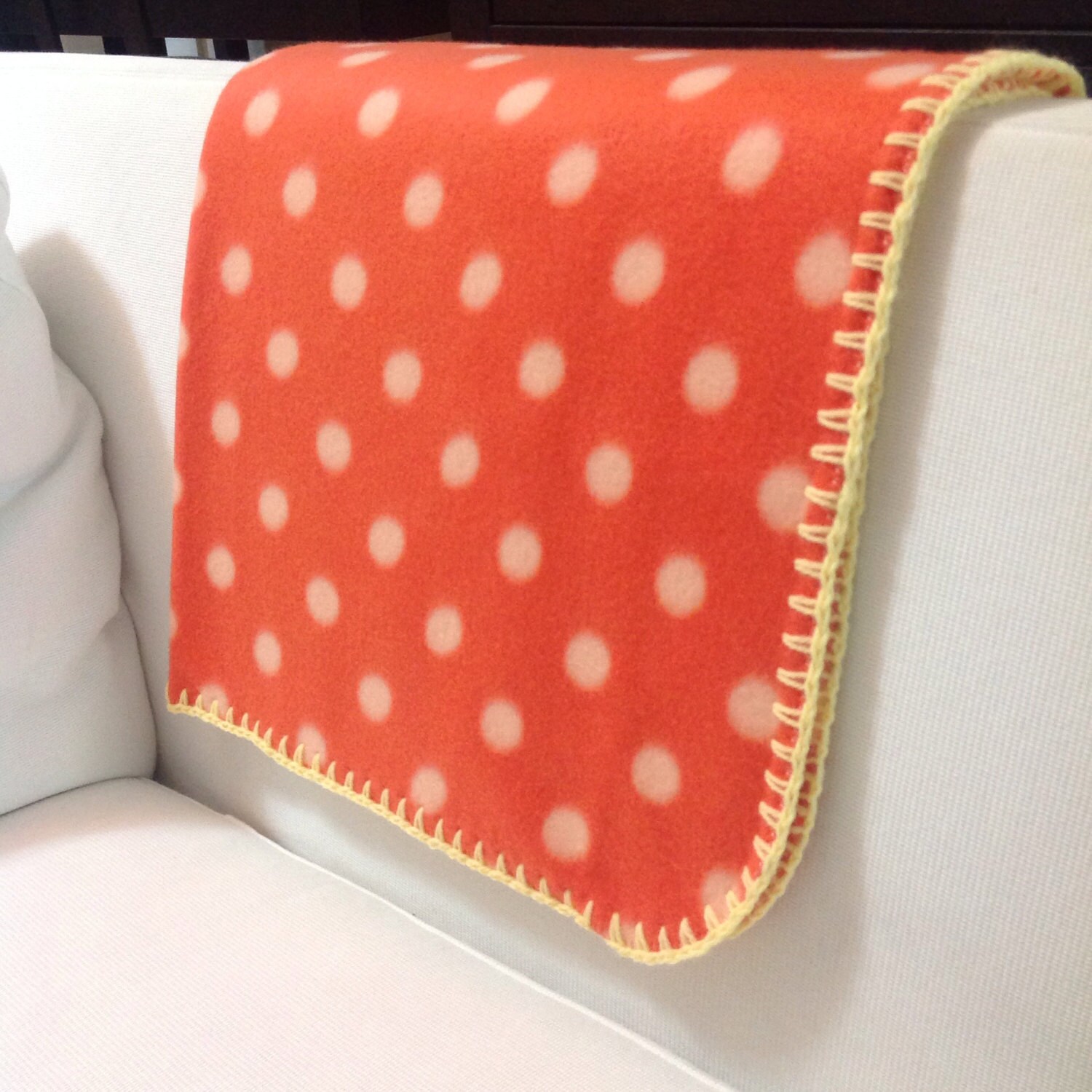 Crochet edge baby fleece blanket by MadeByFrancy on Etsy