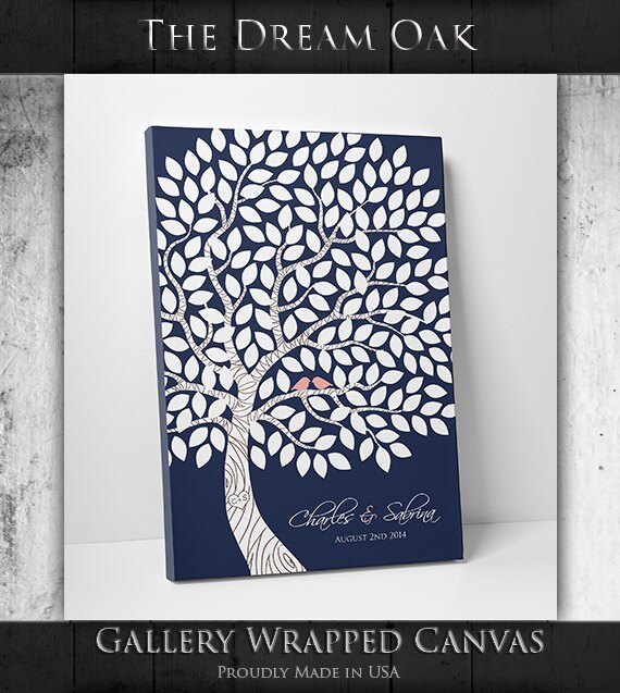 Custom Wedding Guestbook - Wedding Tree Guest Book - 55-150 Guest Sign In - Canvas or Print - 16x20 Inches by WeddingTreePrints