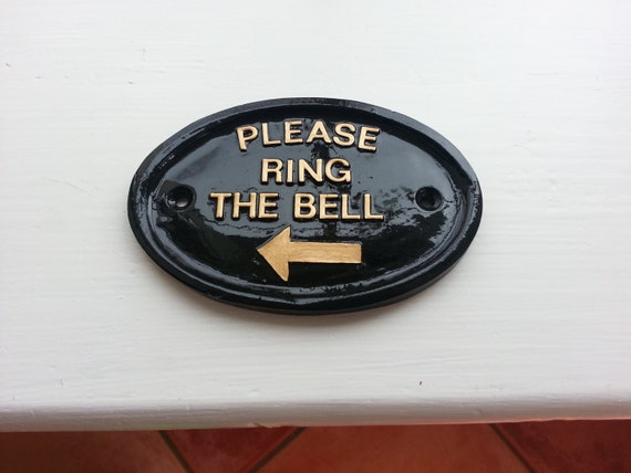 Ring the bell arrow left by BensSigns on Etsy