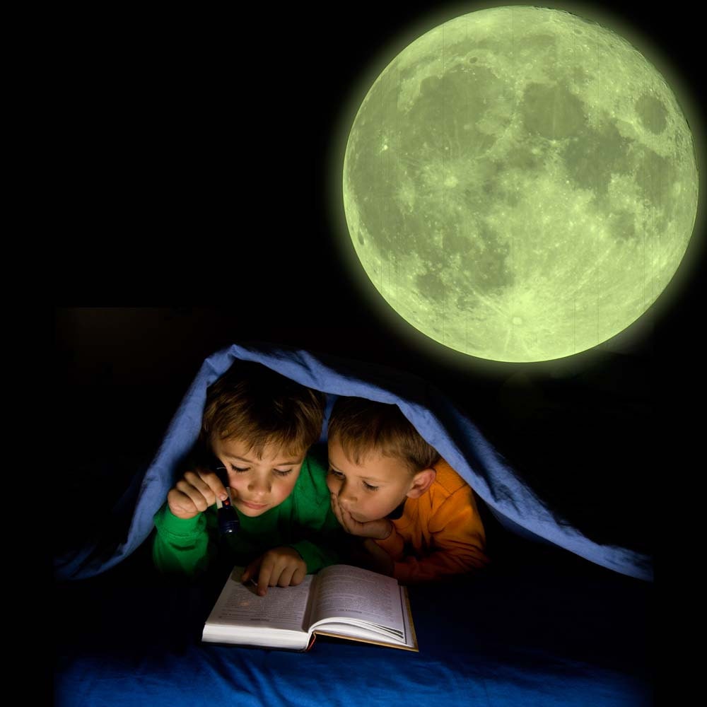 Glow In The Dark Large Moon Wall Sticker Decal