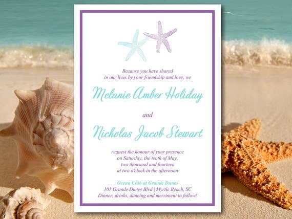 Beach Wedding Invitation Templates 3