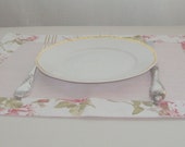 Natural linen placemats Organic linen napkins pink  natural linen napkins linen placemat  rose original design by LinenWoolRainbow