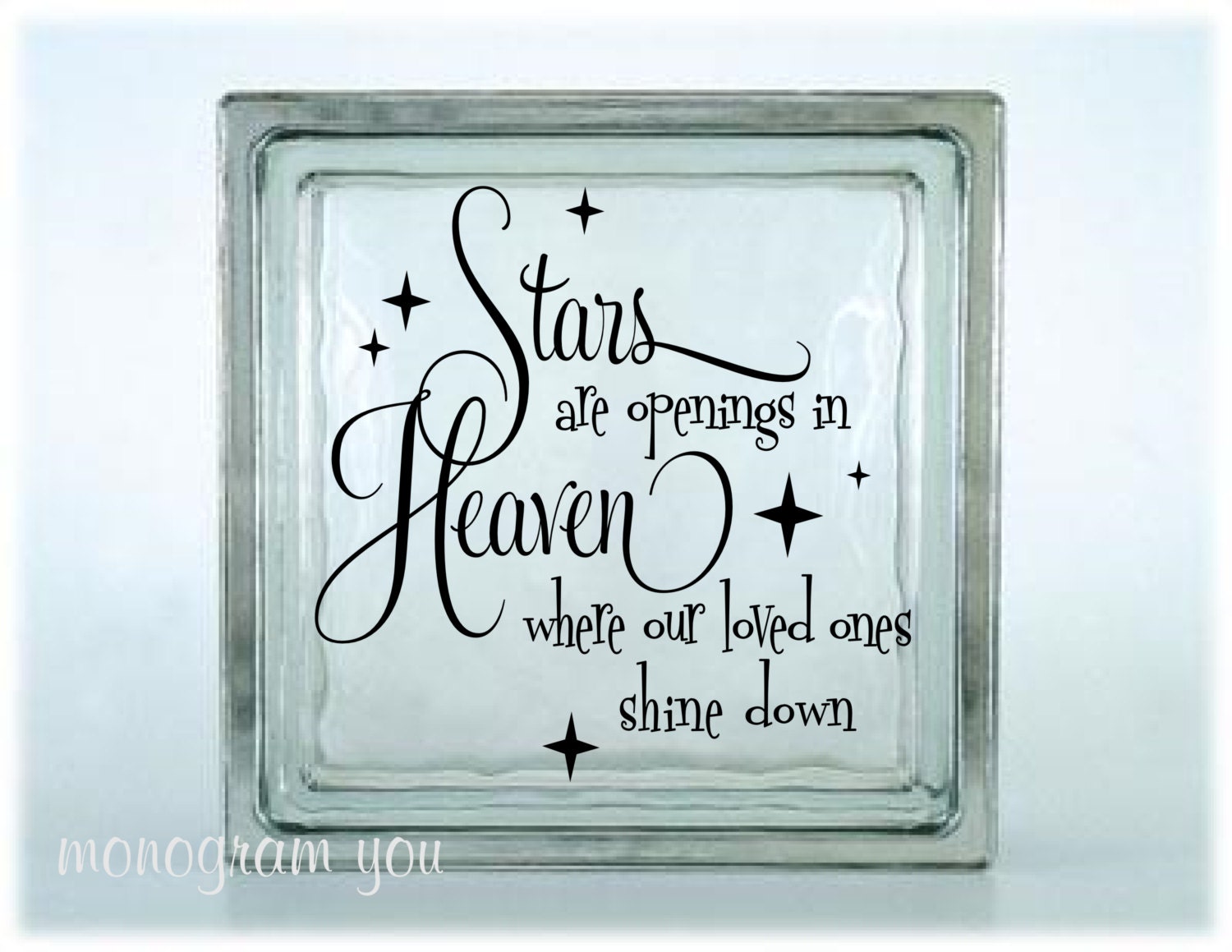 Glass Block Vinyl Decal 'Stars are openings in by MonogramYou