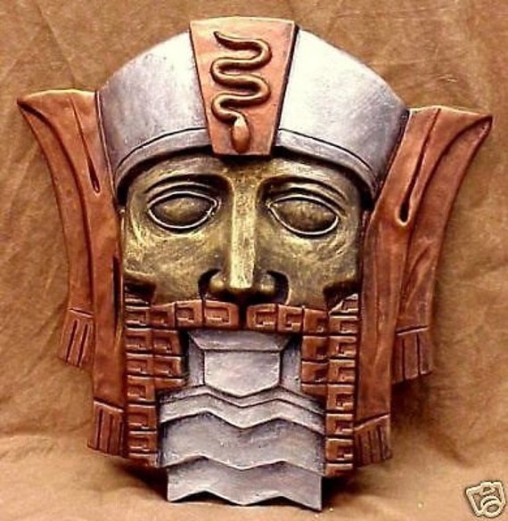 Items similar to Aztec Mayan Mask Vintage Wall Plaque Decor on Etsy