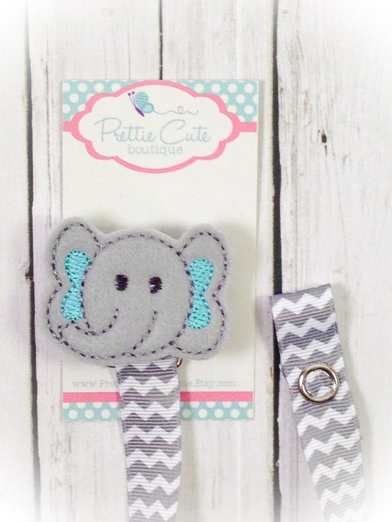 Cute Elephant Pacifier Clip Holder Baby Pacifier Felt Clip
