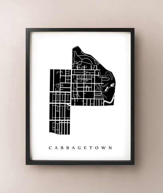 Cabbagetown Map Toronto Neighbourhood Art Print by CartoCreative