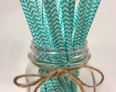 25 Tiffany Blue chevron paper straws // baby shower decorations // candy dessert buffet table // wedding // First birthday/new year year 25 Tiffany Blue chevron paper straws // baby shower decorations // candy dessert buffet table // wedding // First birthday/new year year